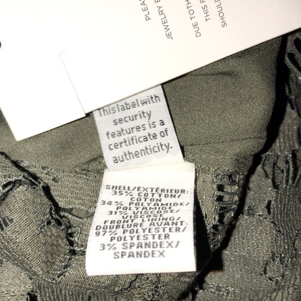 DIANE VON FURSTENBERG Yeva Lace Olive Green Top - Picture 5 of 5